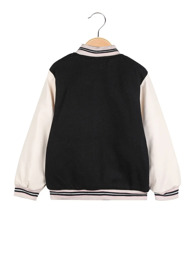 Giacca bomber da bambina - nero