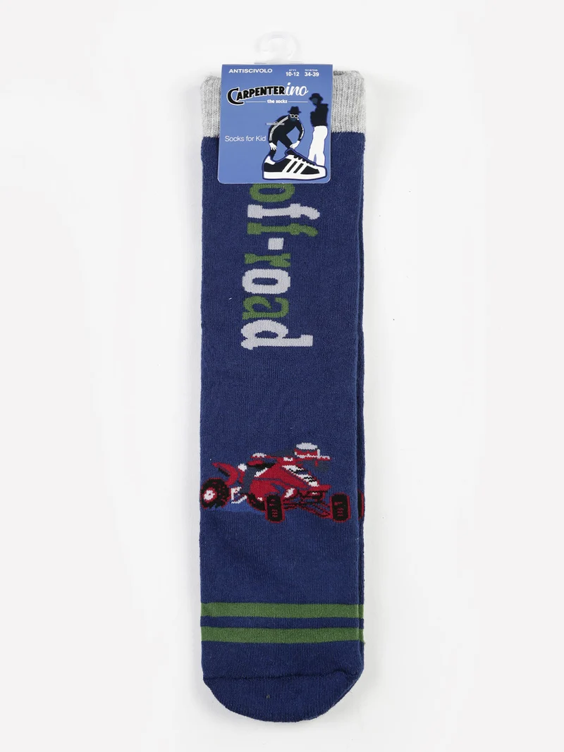 Calze antiscivolo da bambino con stampe - blu