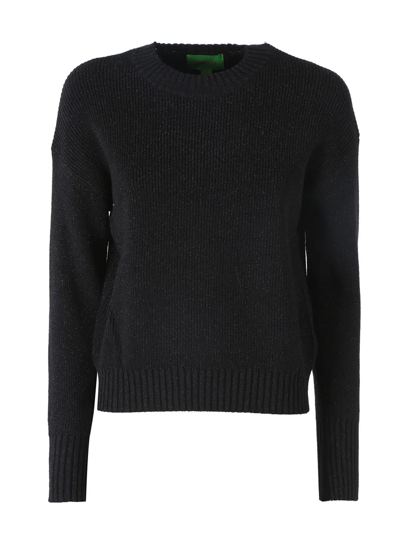 Maglione girocollo da donna lurex - nero