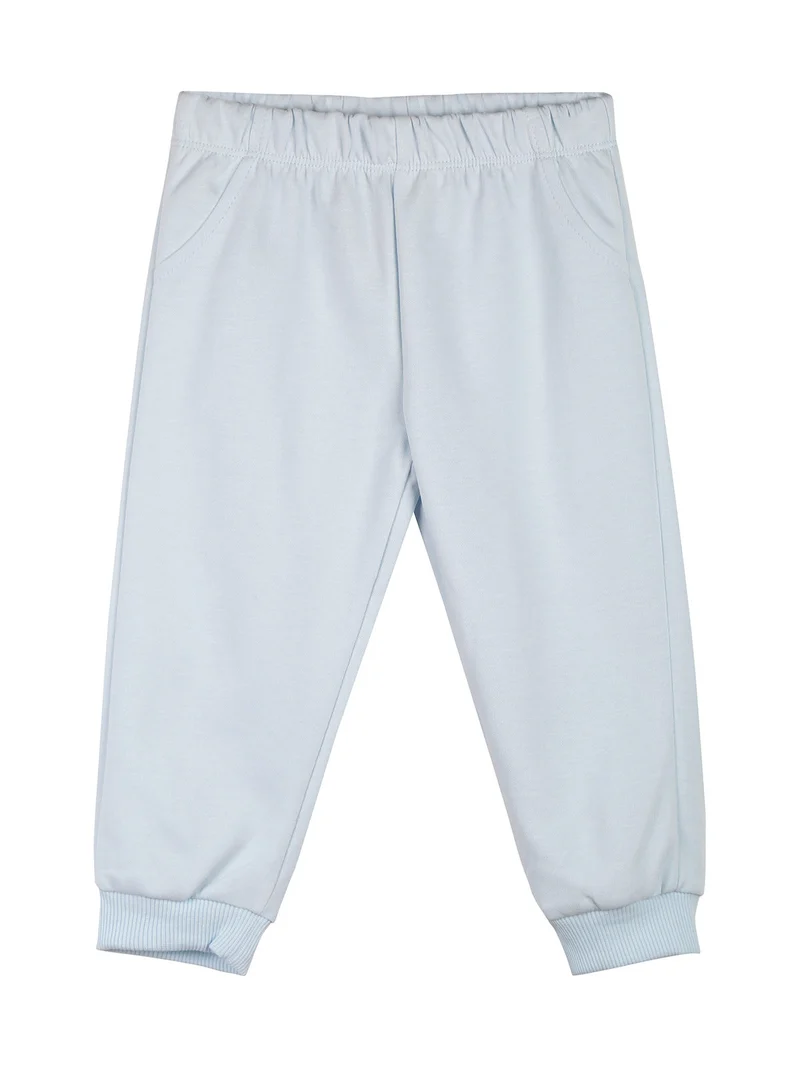 Completo da neonata 3 pezzi con cappuccio e zip - azzurro
