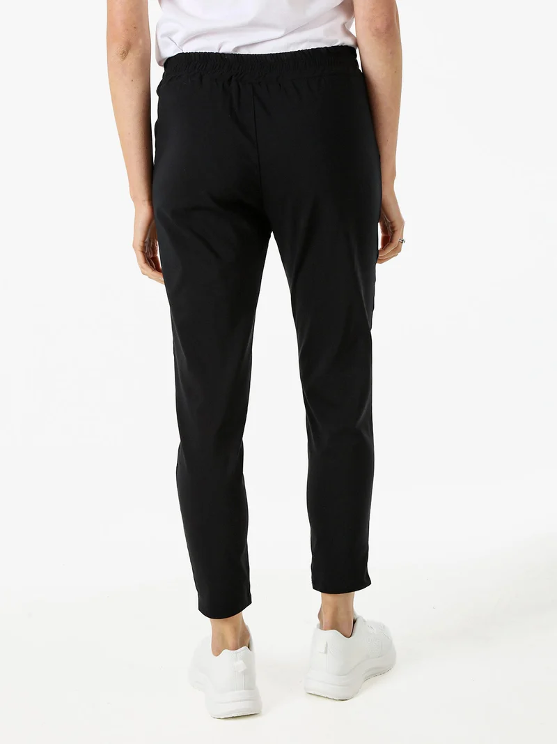 Pantaloni donna elasticizzati con coulisse - nero