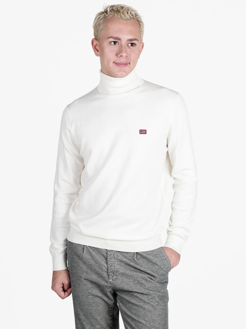 Dolcevita da uomo in maglia - bianco
