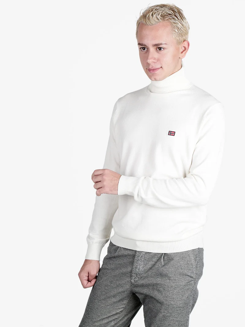 Dolcevita da uomo in maglia - bianco