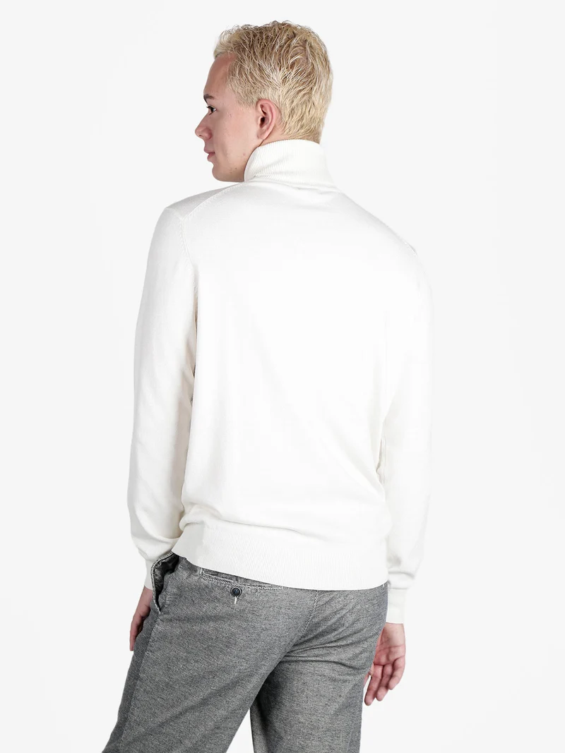 Dolcevita da uomo in maglia - bianco