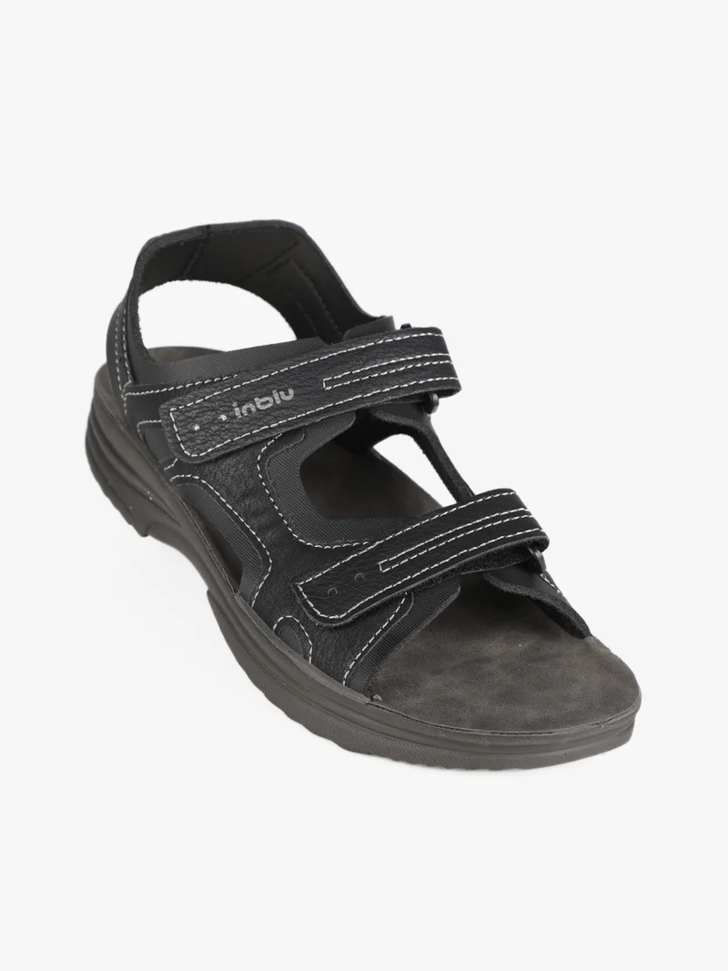 Sandali uomo con cinturini a strappo - nero