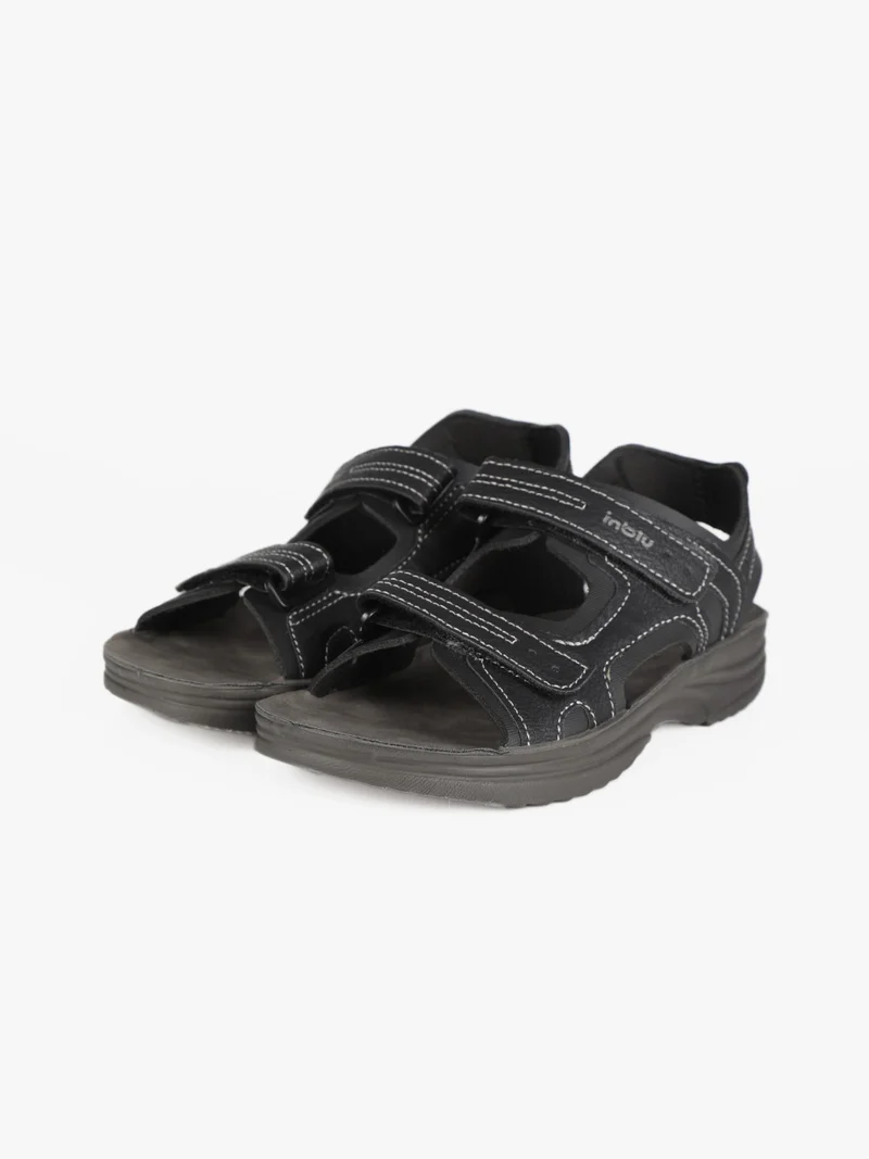 Sandali uomo con cinturini a strappo - nero