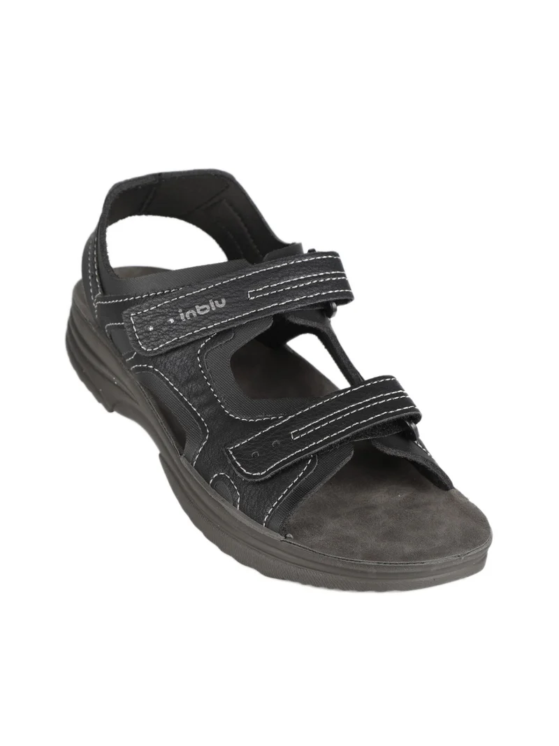 Sandali uomo con cinturini a strappo - nero