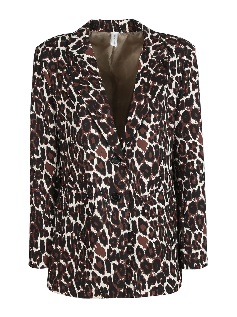 Blazer donna oversize maculato - marrone