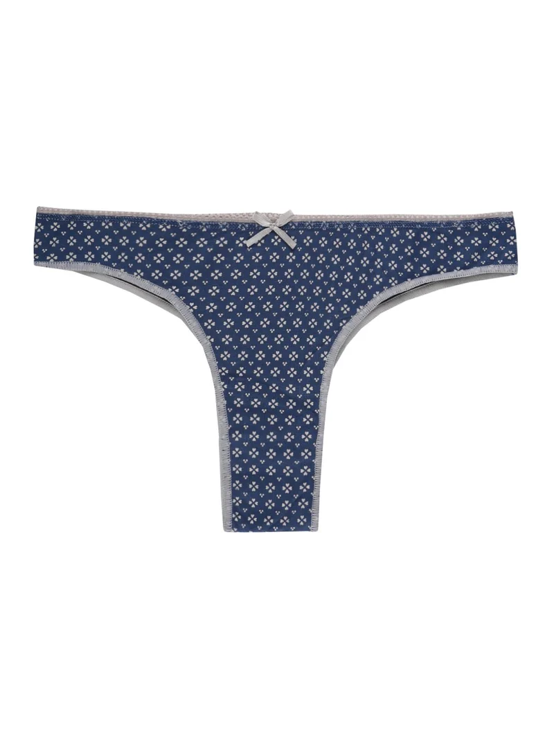 Brasiliana in cotone a fantasia - blu