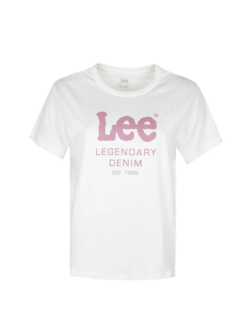 Legendary Denim Tee T-shirt donna manica corta con scritta - bianco
