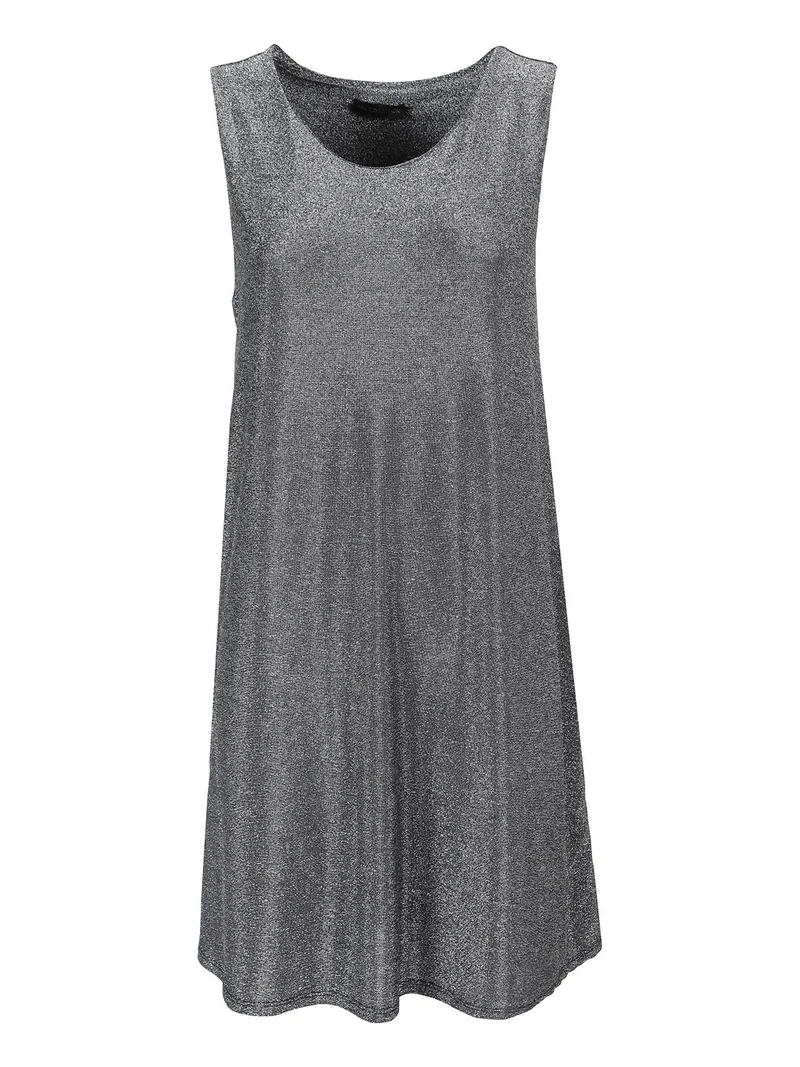 Abito donna smanicato in lurex - argento