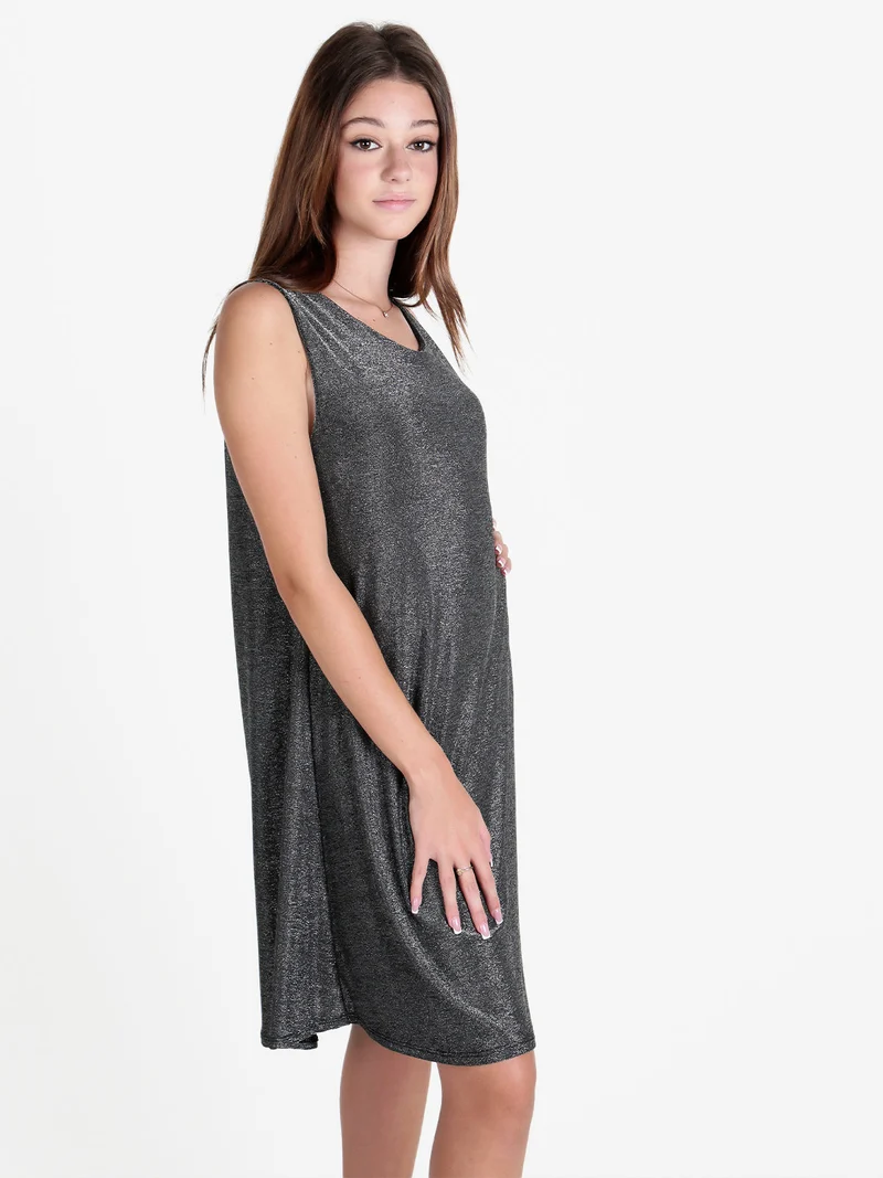 Abito donna smanicato in lurex - argento