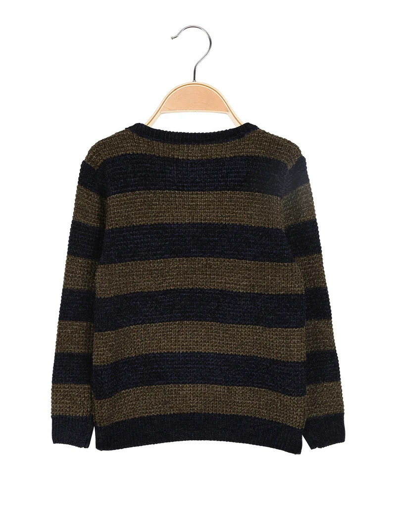 Maglione da bambino a blocchi di colore - oliva