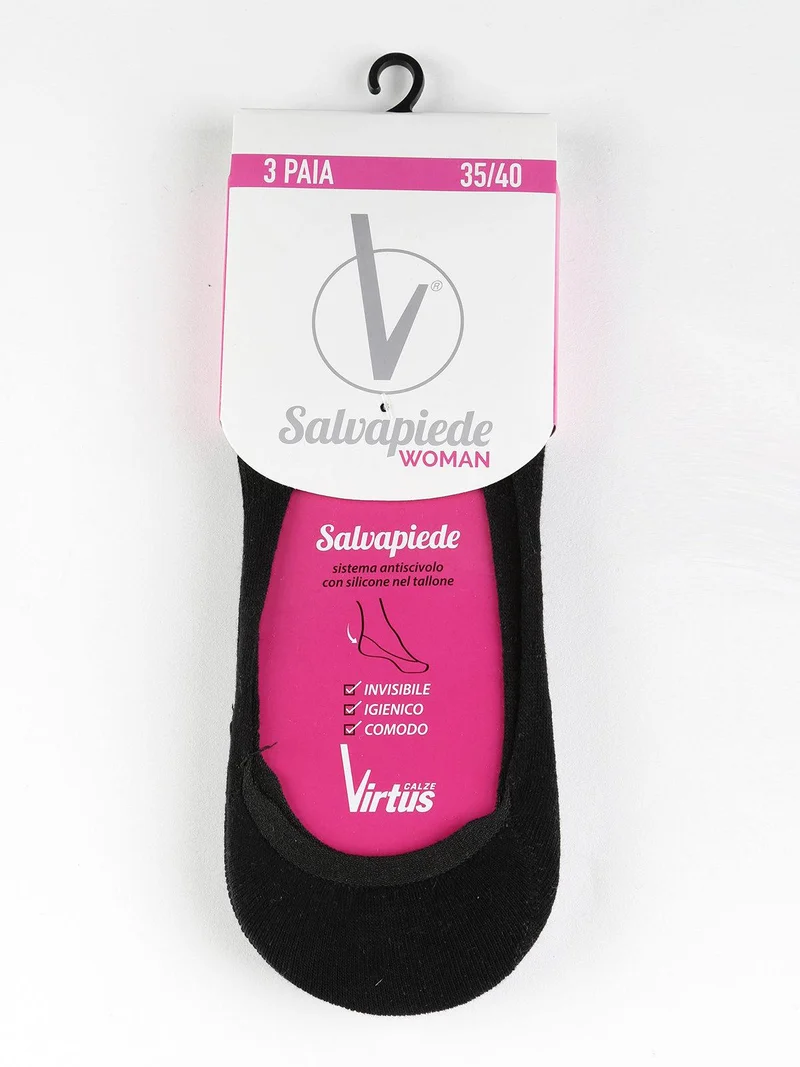 Calza salvapiede antiscivolo 3 pezzi - nero