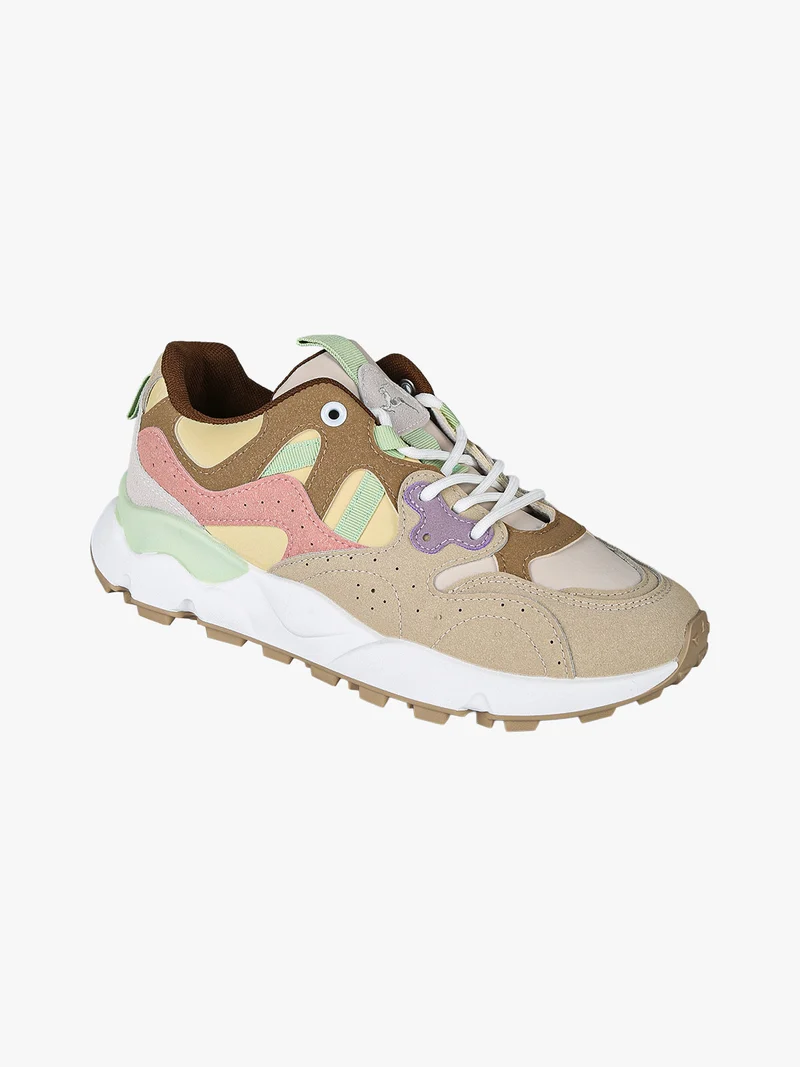 Sneakers stringate da donna - beige