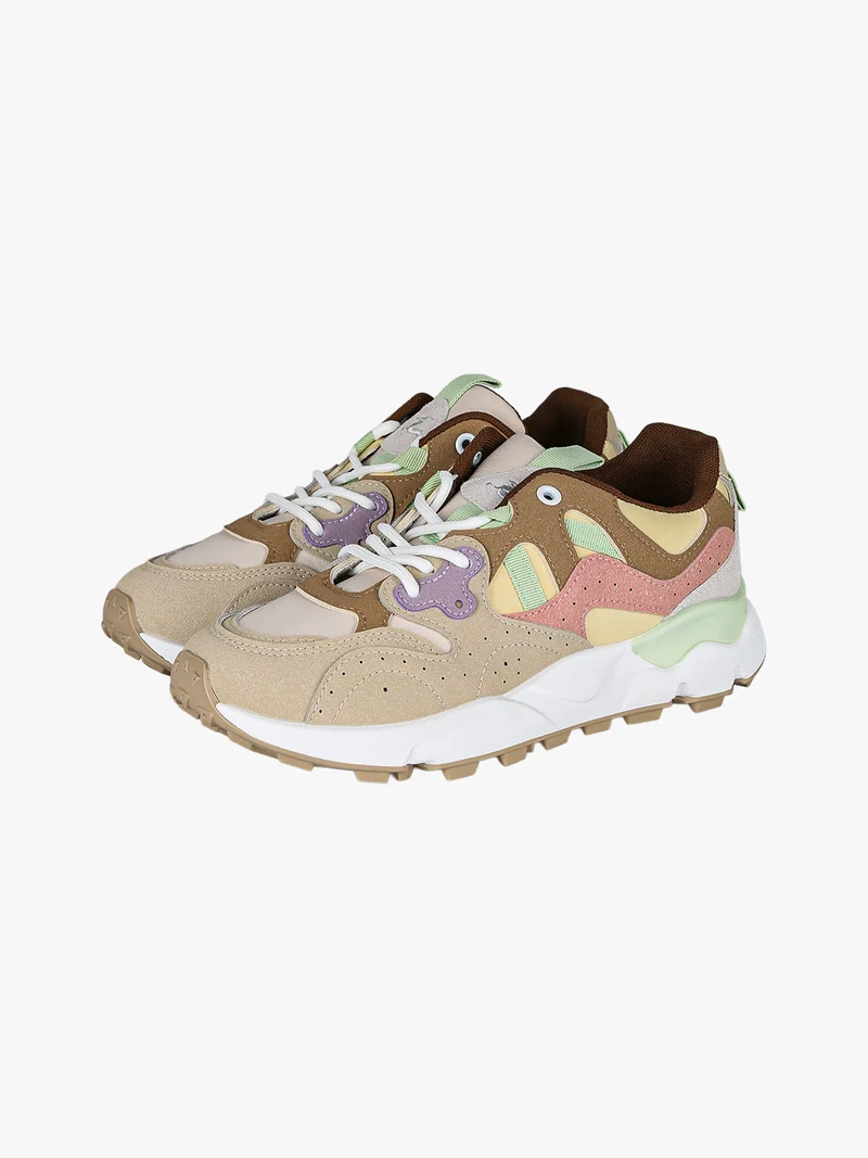 Sneakers stringate da donna - beige