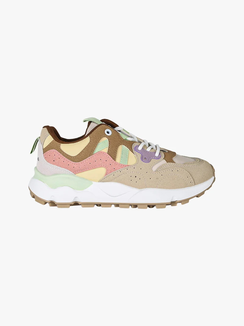 Sneakers stringate da donna - beige