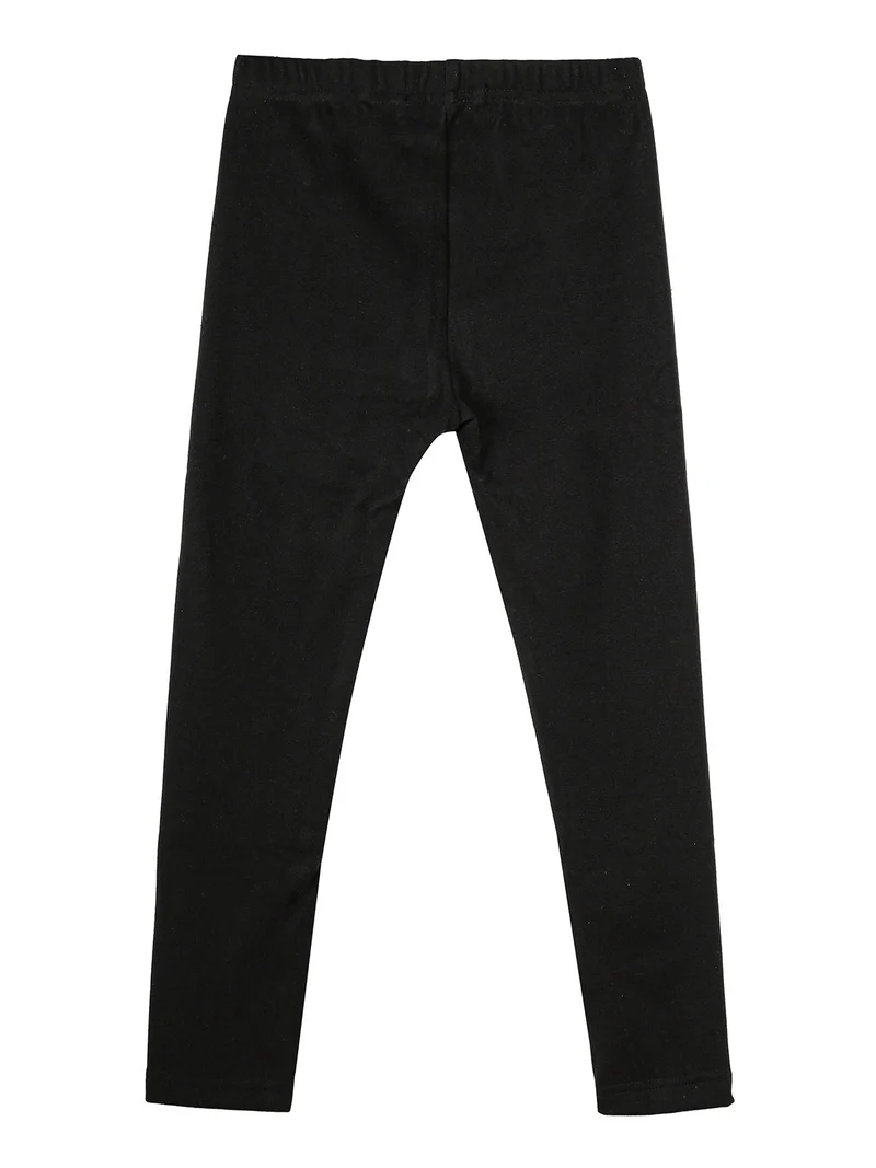 Leggings da bambina in pile con strass - argento