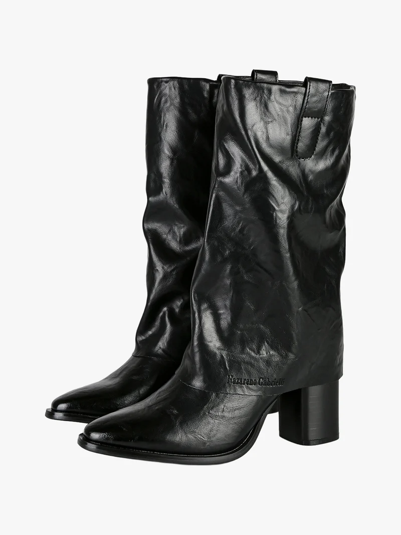 Stivali donna con tacco largo - nero