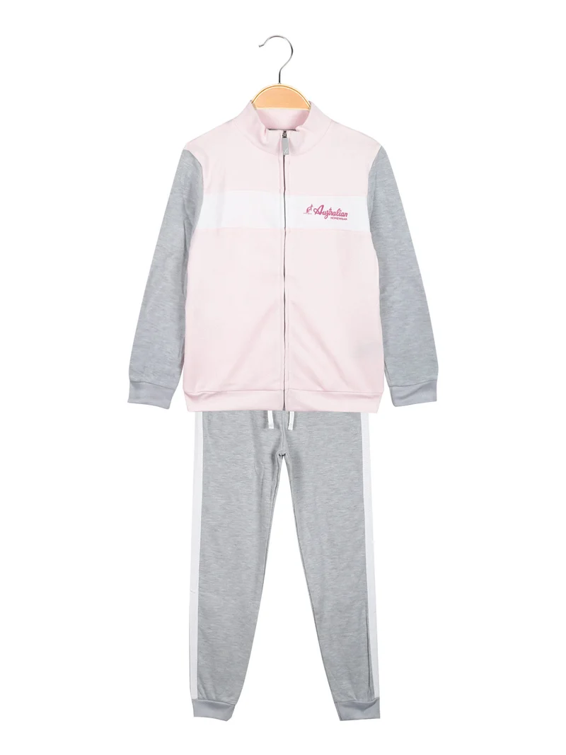Completo tuta sportiva da ragazza 2 pezzi - rosa