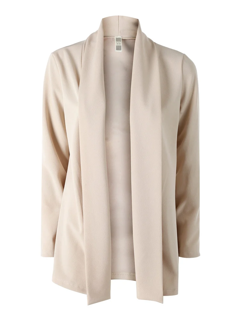 Cardigan donna aperto a maniche lunghe - beige