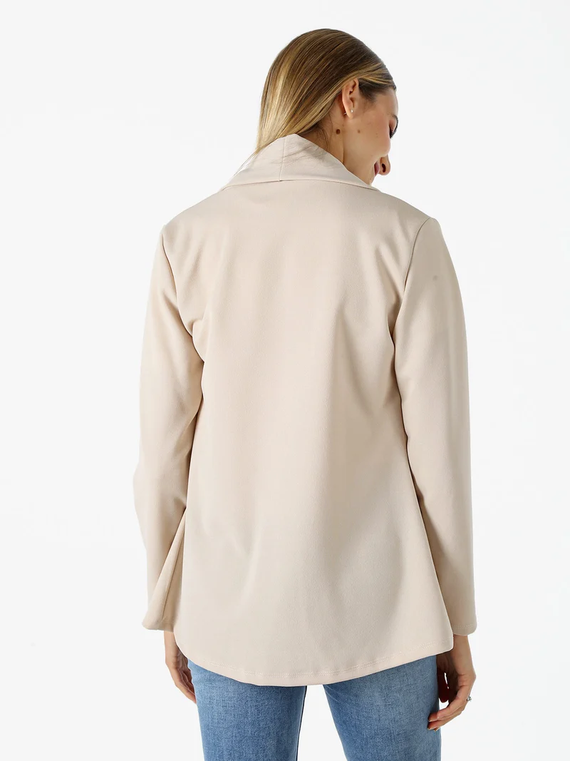 Cardigan donna aperto a maniche lunghe - beige