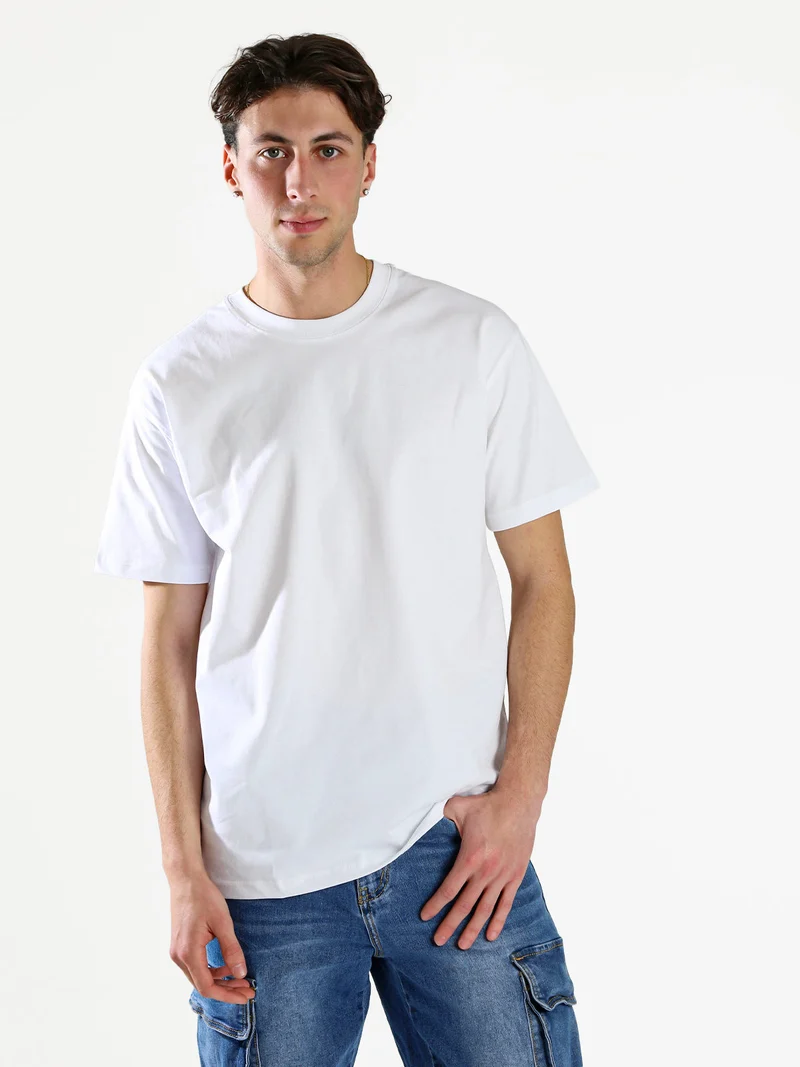 T-shirt girocollo da uomo in cotone - bianco