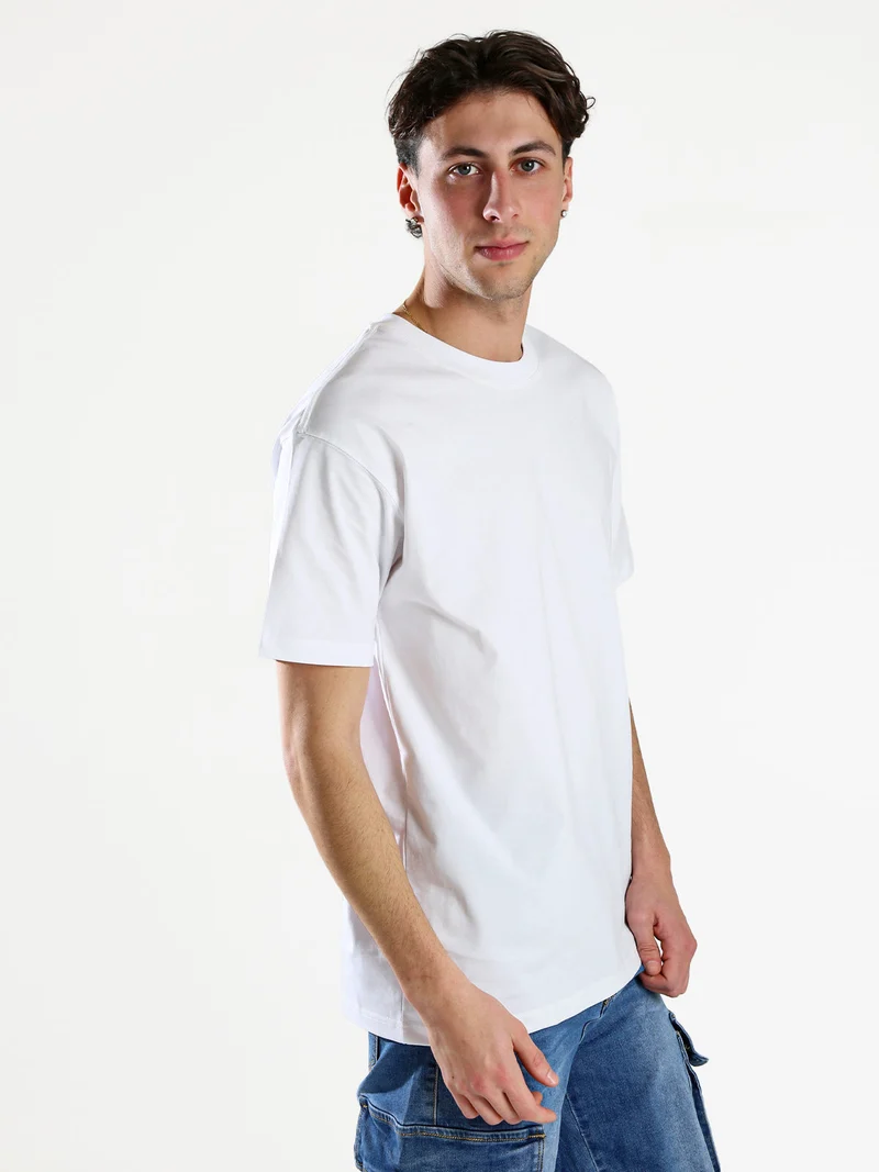 T-shirt girocollo da uomo in cotone - bianco
