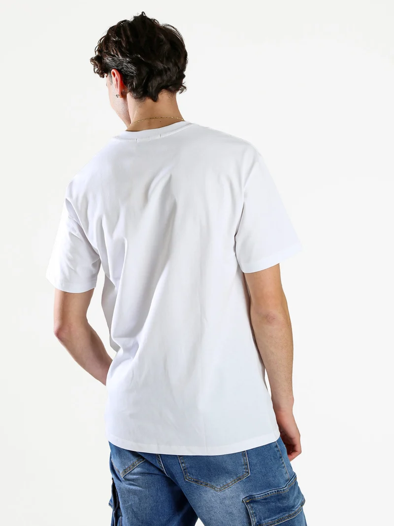 T-shirt girocollo da uomo in cotone - bianco