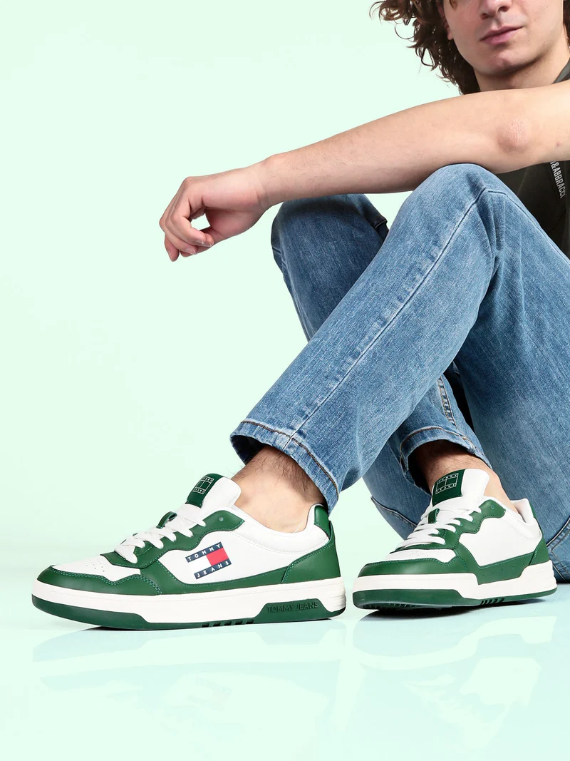 CUPSOLE Snekers da uomo in pelle - verde