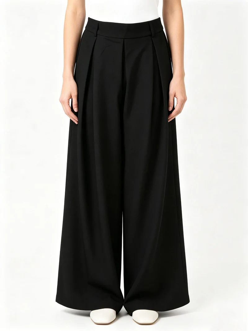 Pantaloni da donna classici a gamba larga - nero