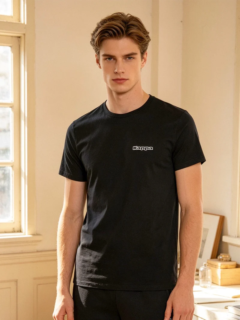 T-shirt intima uomo girocollo in cotone elastico - nero