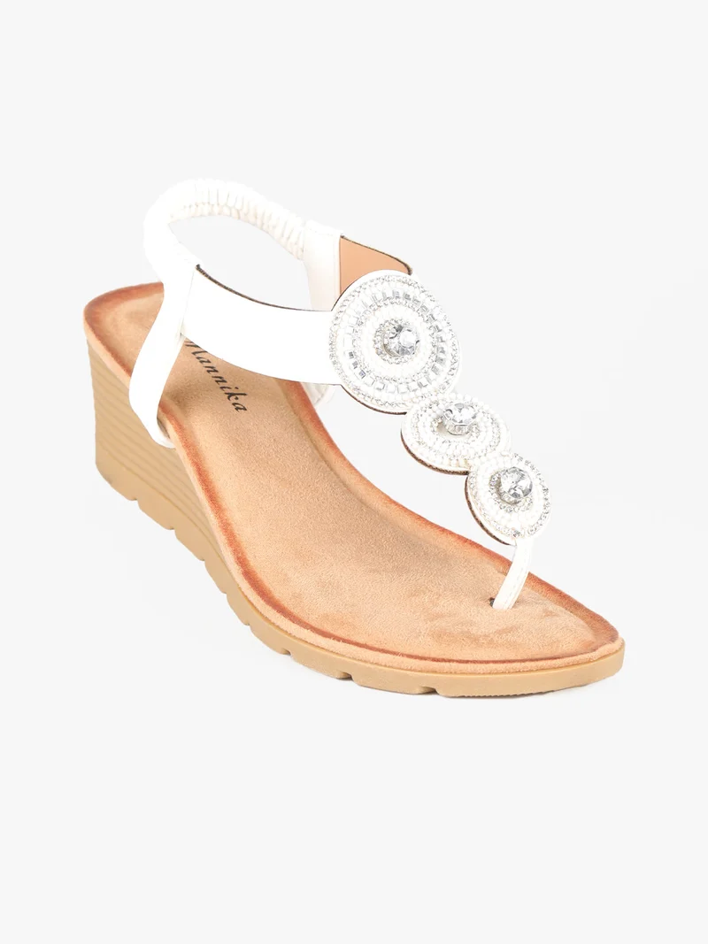 Sandali infradito slip on da donna - bianco