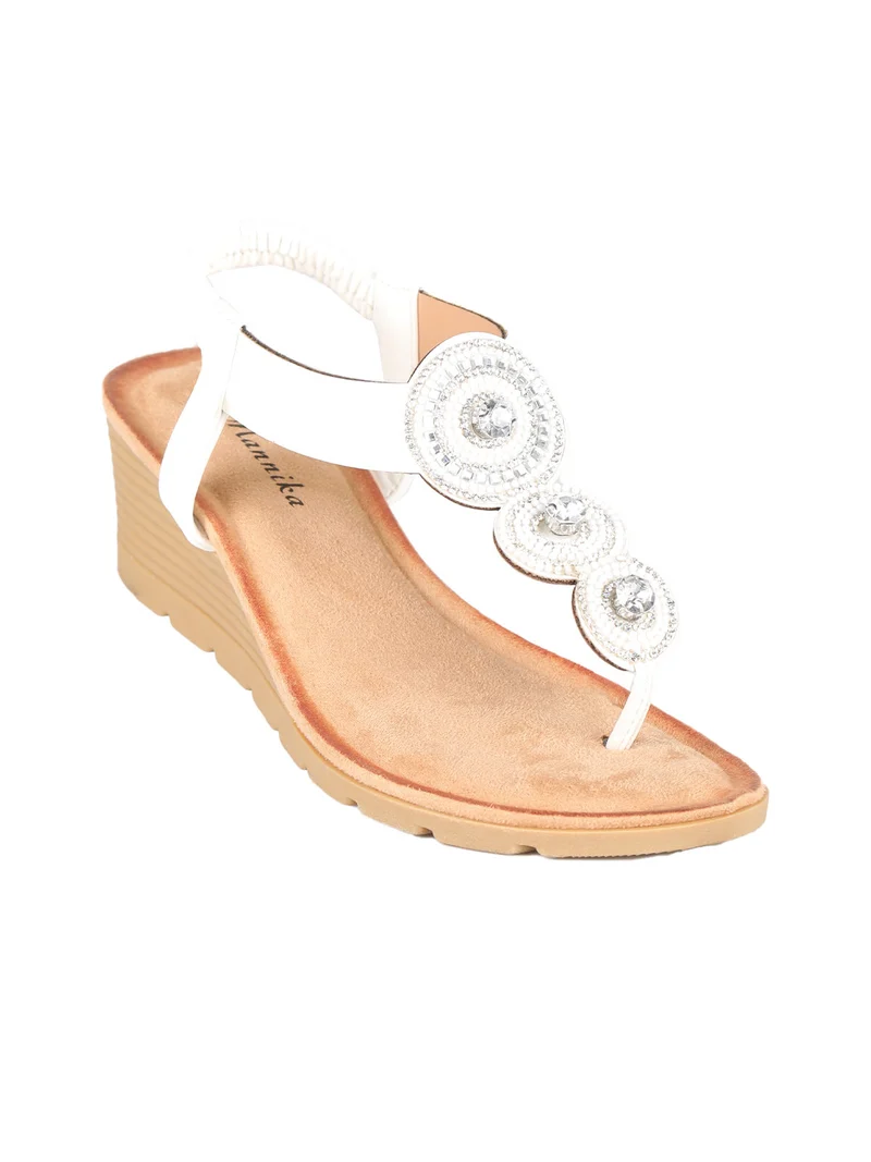 Sandali infradito slip on da donna - bianco