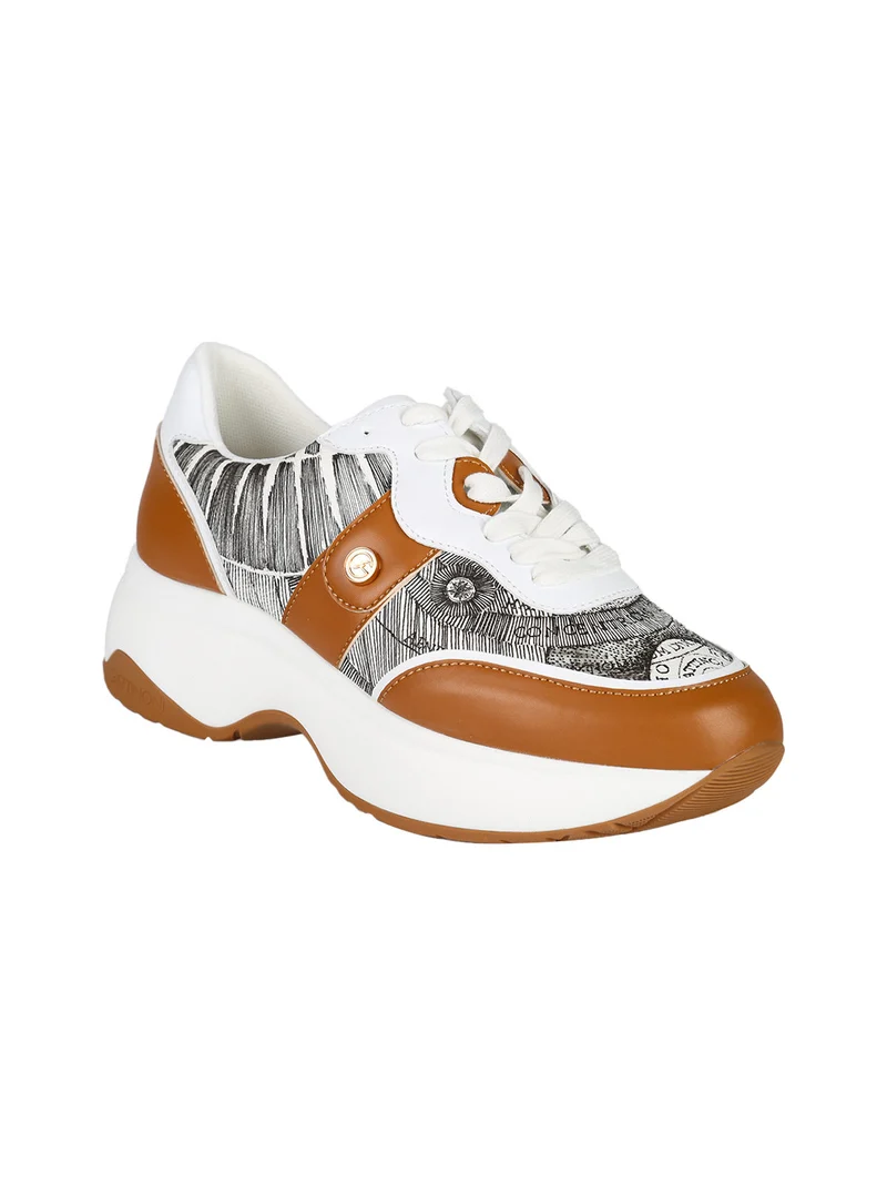 Sneakers da donna con platform - marrone