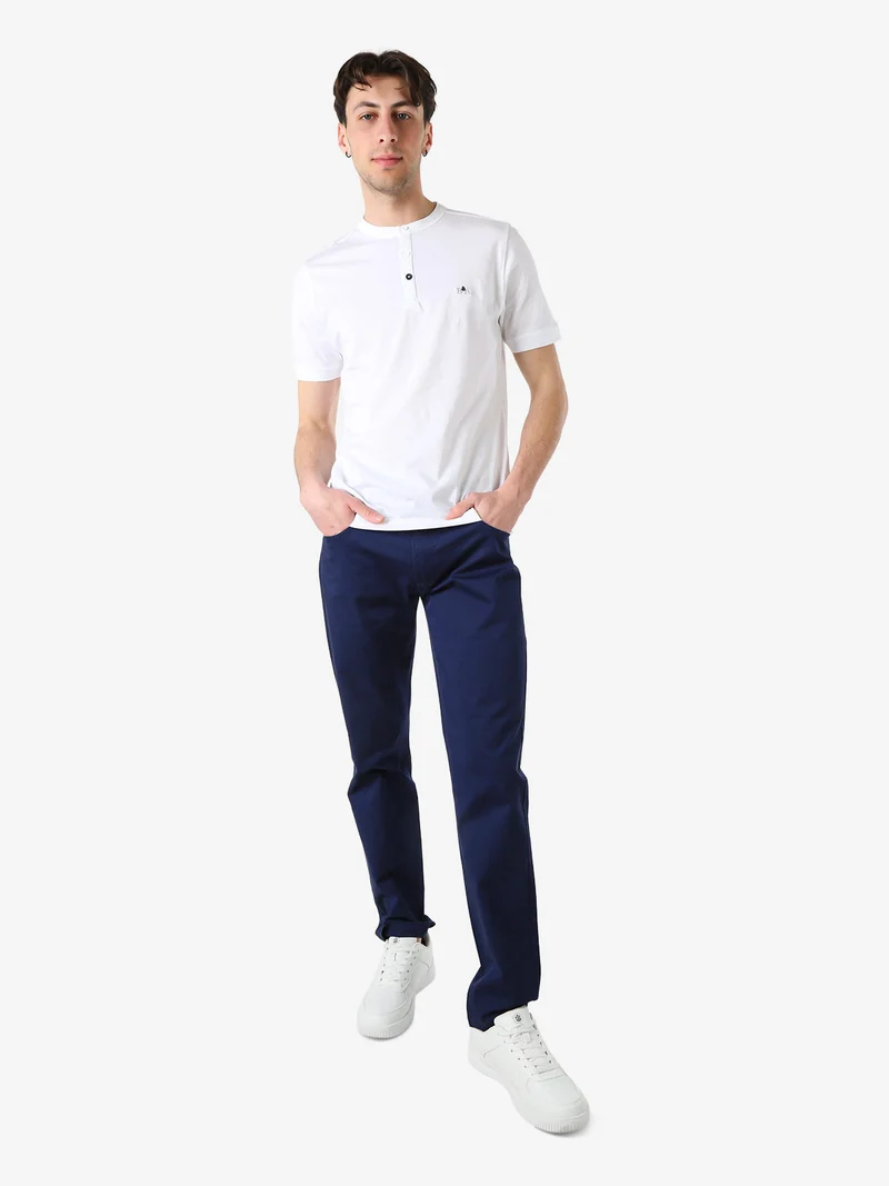 Pantaloni casual da uomo in cotone - bluette