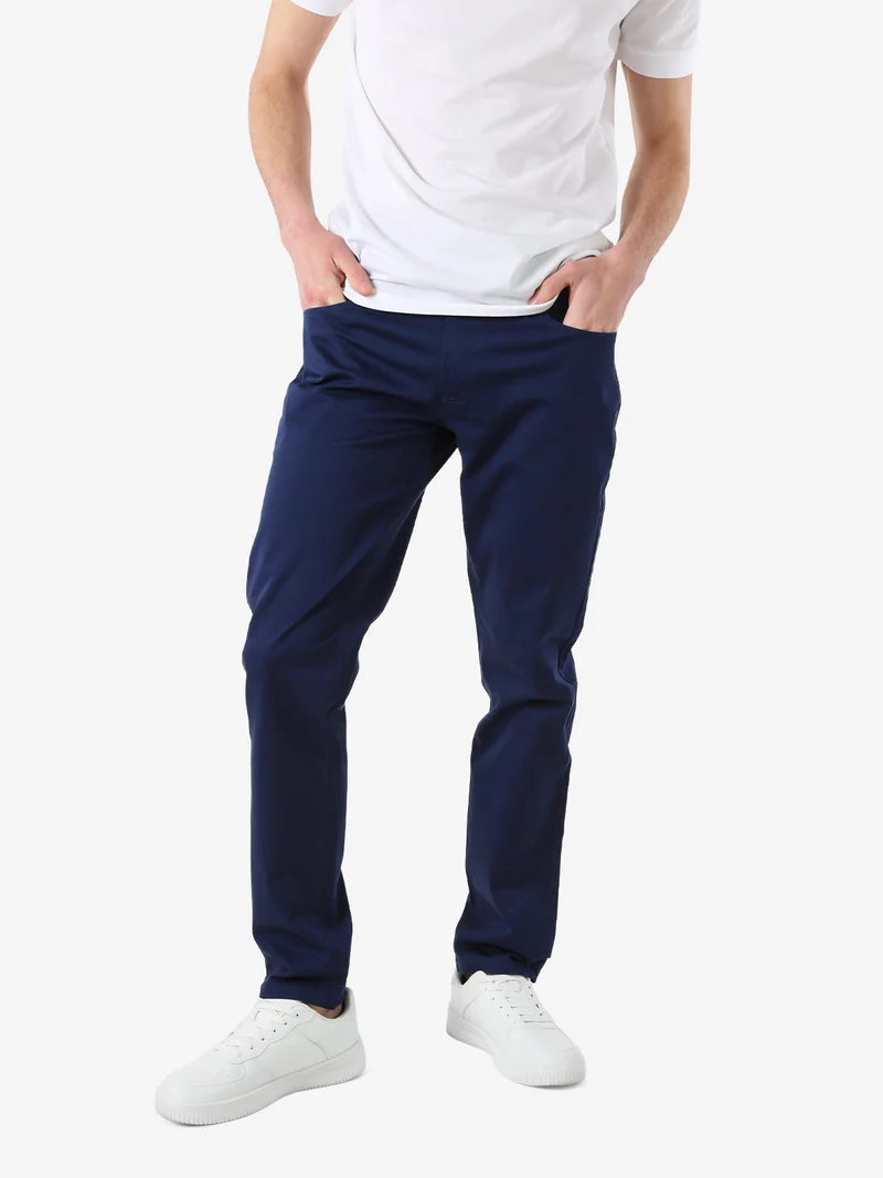 Pantaloni casual da uomo in cotone - bluette