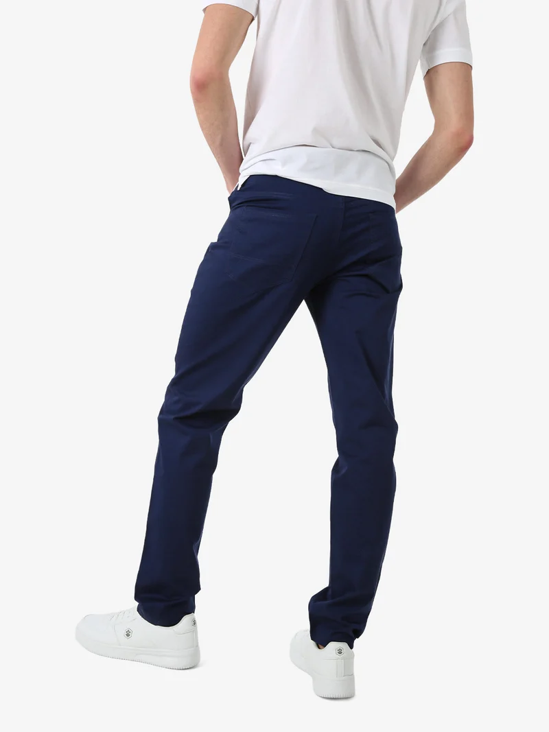 Pantaloni casual da uomo in cotone - bluette