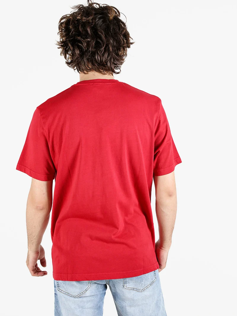 T-shirt uomo in cotone con taschino - rosso