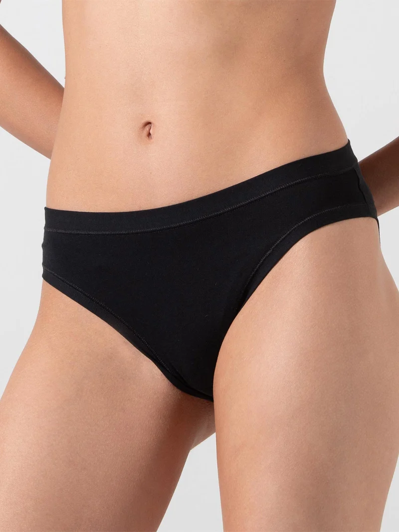 Confezione da 3 slip donna in cotone bielastico - nero