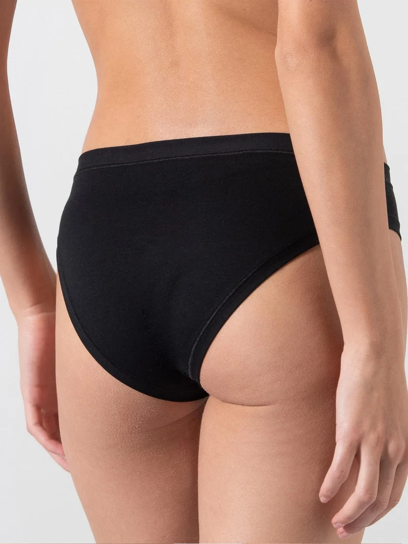 Confezione da 3 slip donna in cotone bielastico - nero