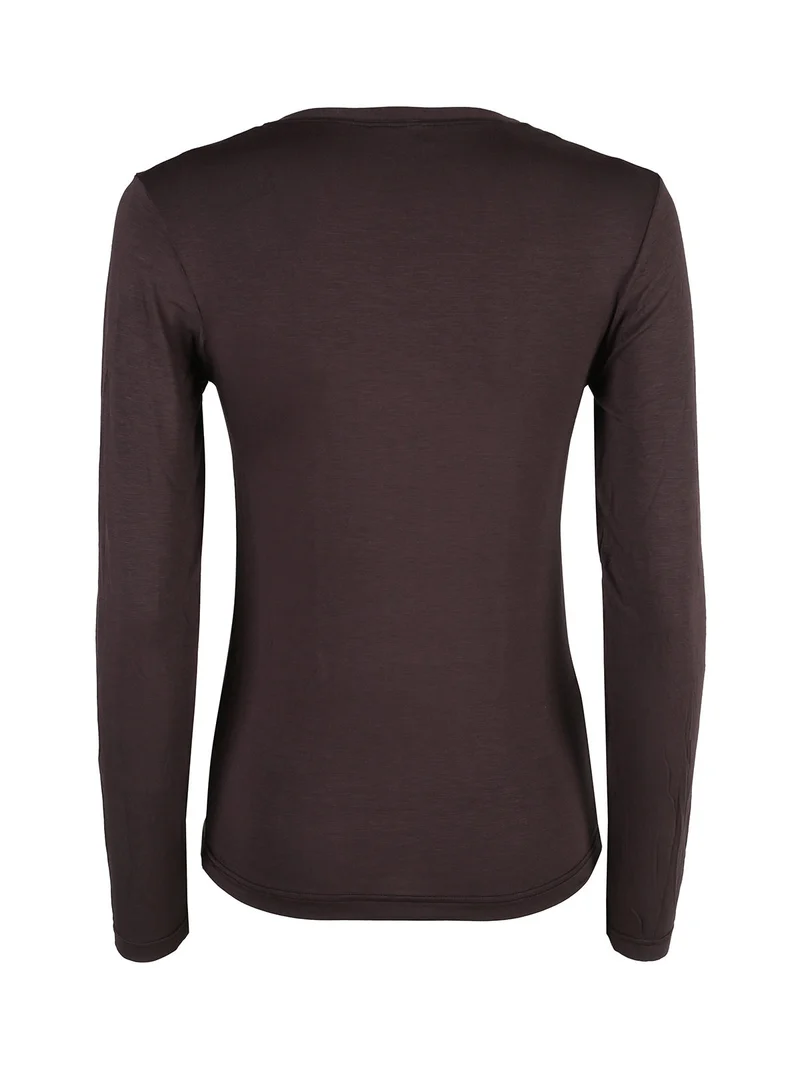 T-shirt donna a maniche lunghe - moro