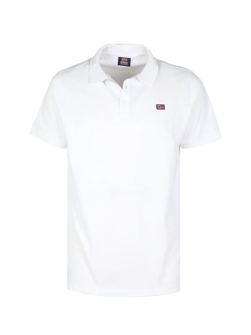 Polo in cotone da uomo a manica corta - bianco