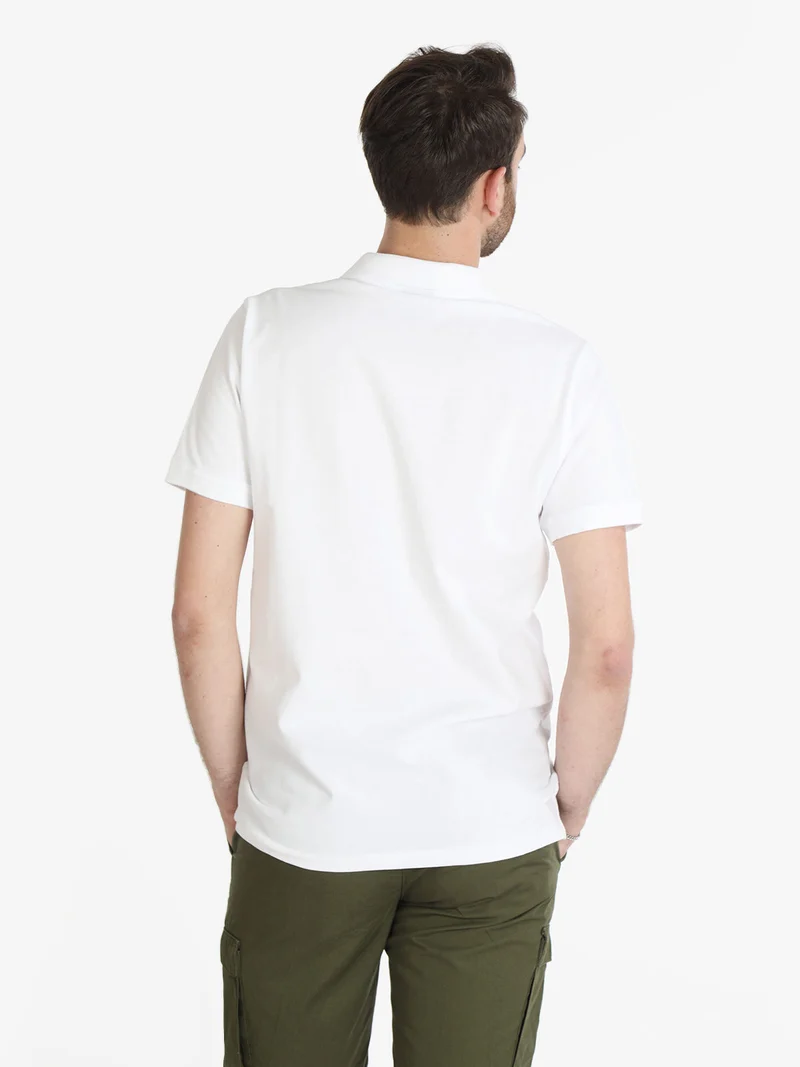 Polo in cotone da uomo a manica corta - bianco