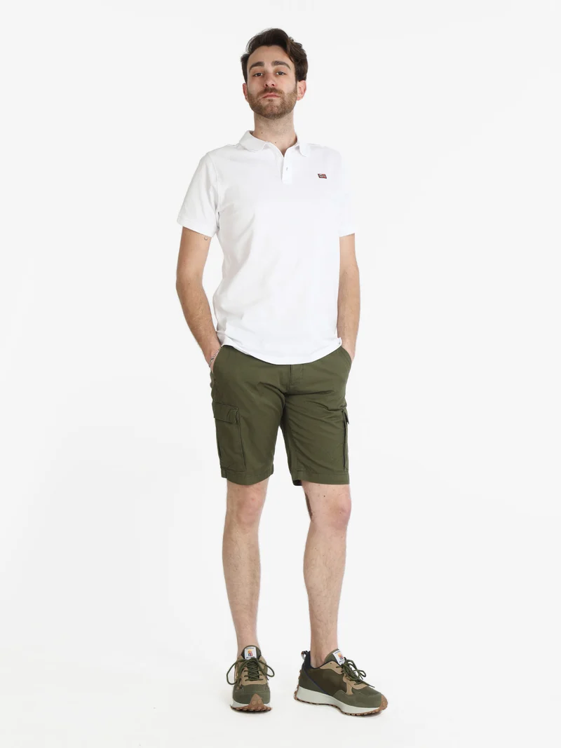 Polo in cotone da uomo a manica corta - bianco