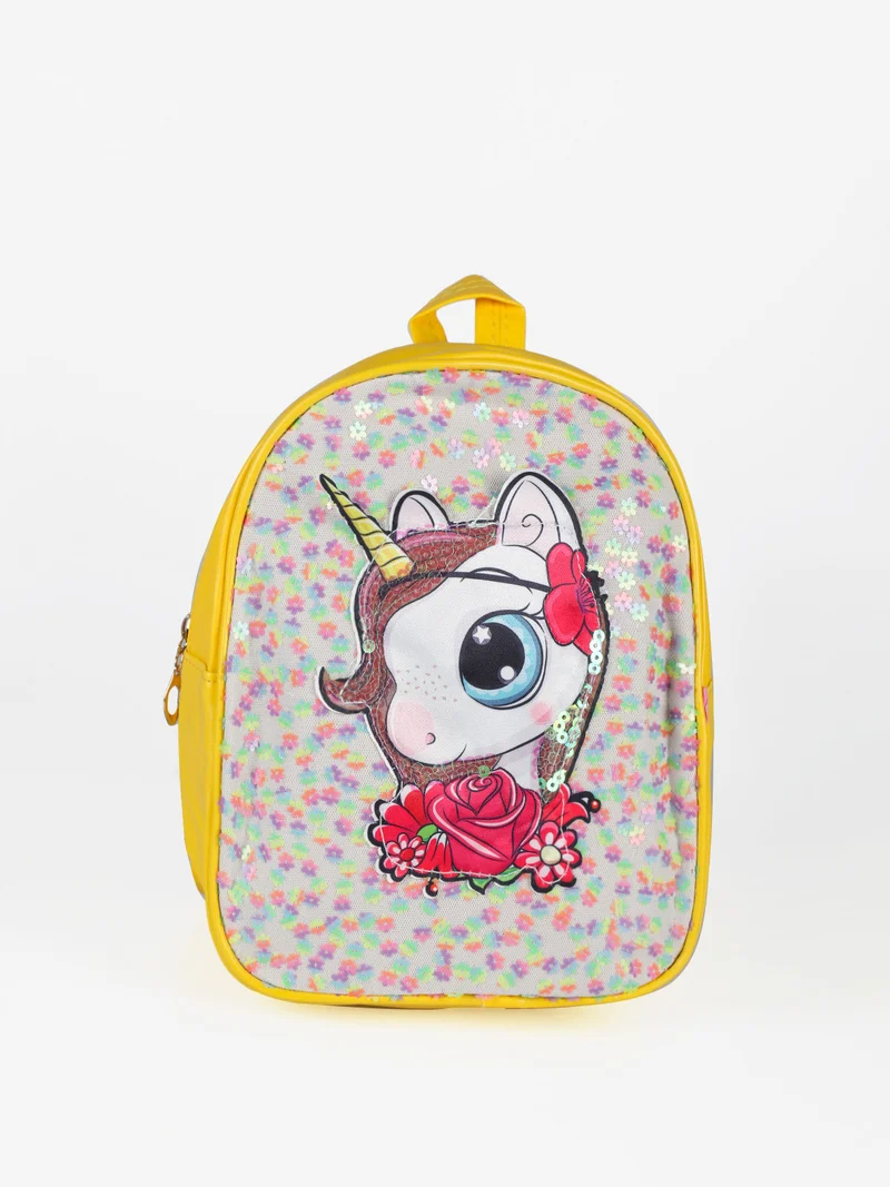 Zainetto da bambina con stampa unicorno - giallo