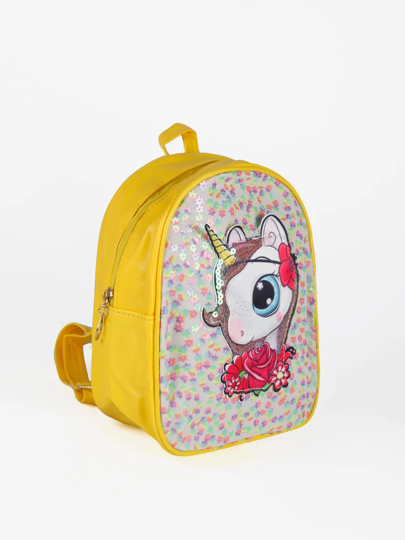 Zainetto da bambina con stampa unicorno - giallo