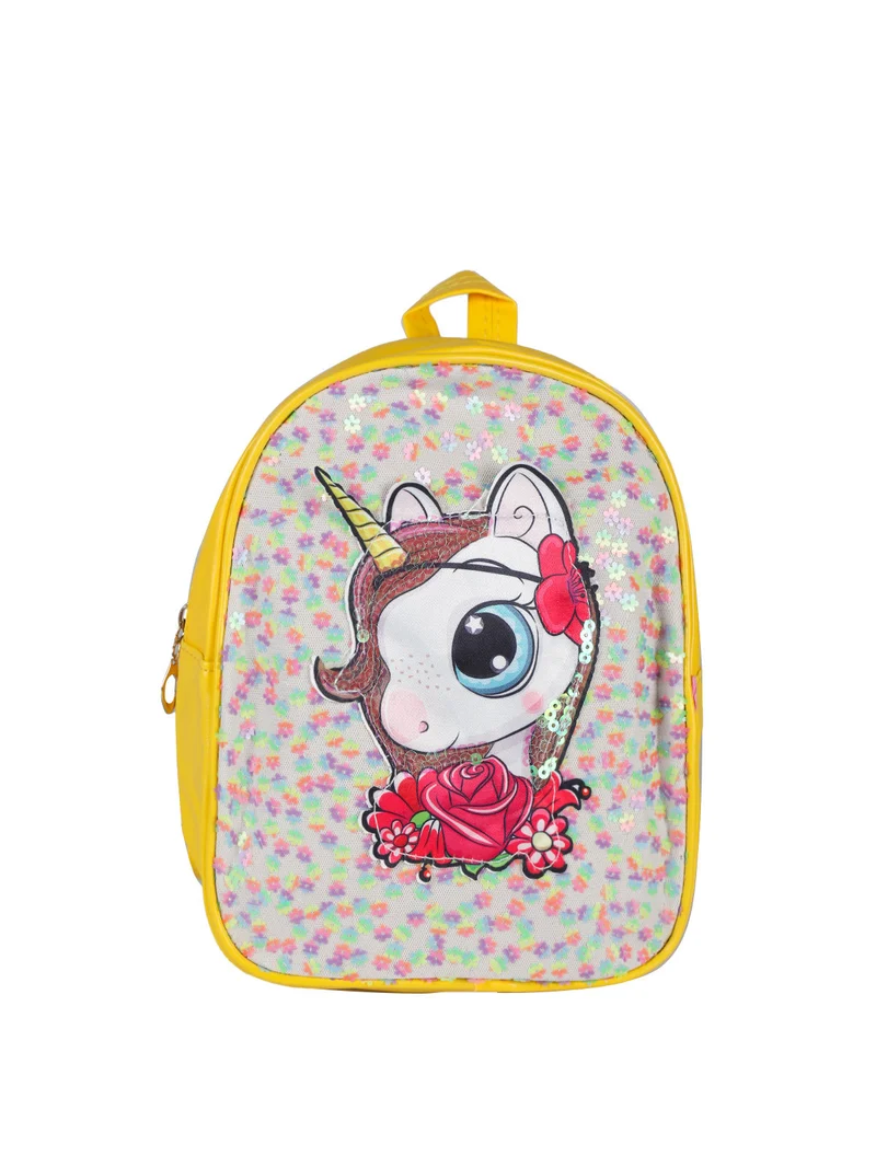 Zainetto da bambina con stampa unicorno - giallo