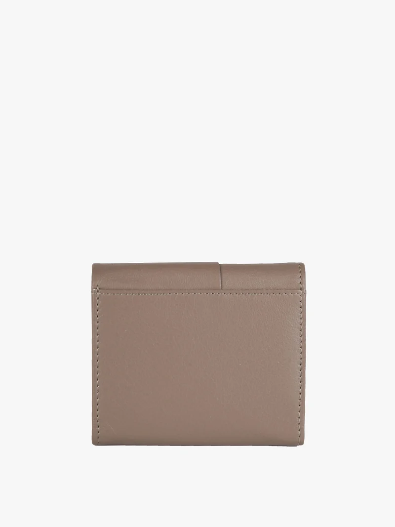 Mini portafoglio in pelle da donna - taupe