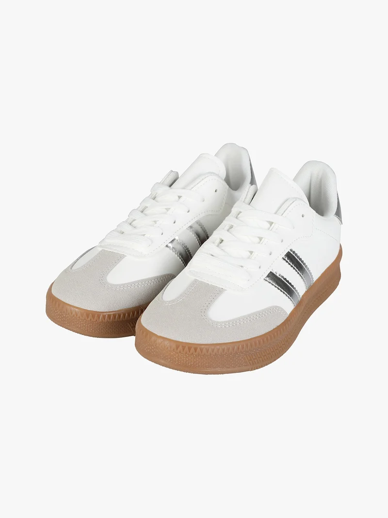 Sneakers donna stringate - argento